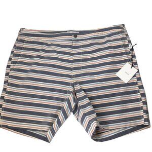 Onia The Calder NWT Americana Multi Stripe Striped Swim Trunks Shorts 38 Lined